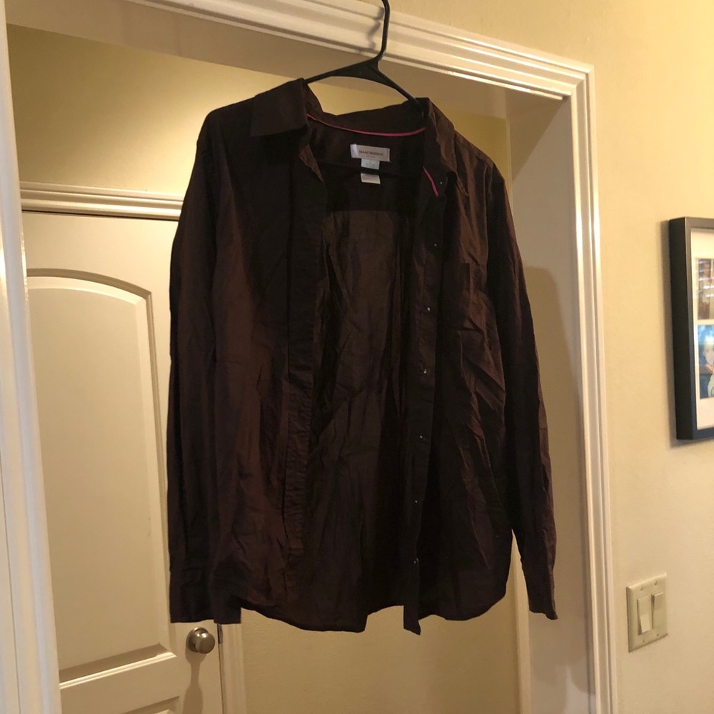 Brown button up